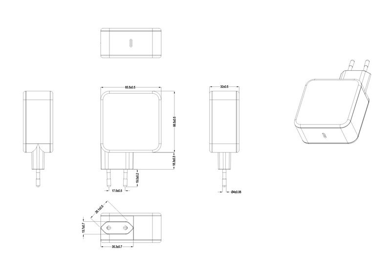 100W GaN PD EU Plug Charger