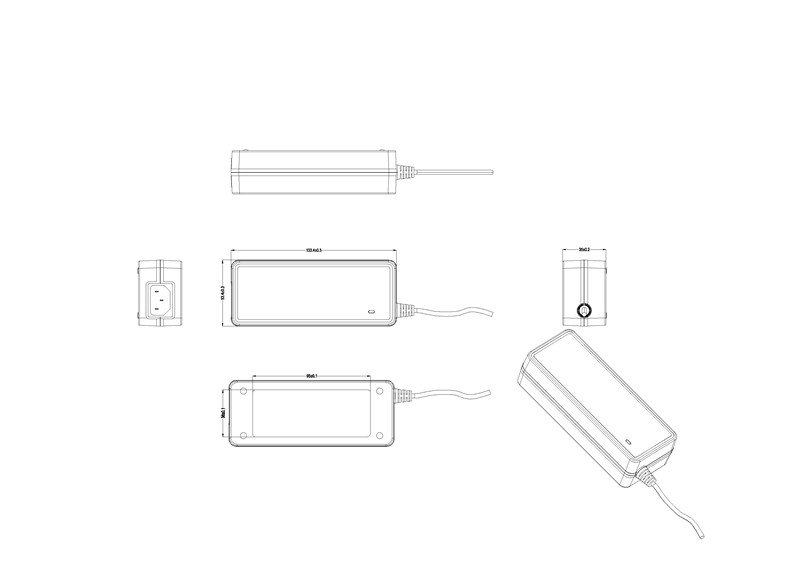 96W desktop power adapter C14 connector